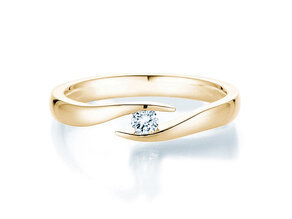 Verlobungsring Twist in 14K Gelbgold mit Diamant 0,15ct G/SI