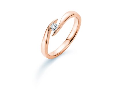 Verlobungsring Twist in 14K Roségold mit Diamant 0,10ct G/SI