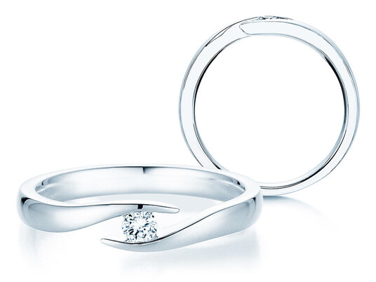 Verlobungsring Twist in Silber 925/- mit Diamant 0,10ct G/VS