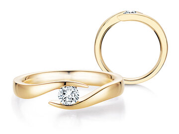 Verlobungsring Twist in 9K Weißgold mit Diamant 0,25ct H/SI