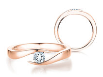 Verlobungsring Twist in 14K Roségold mit Diamant 0,07ct G/SI