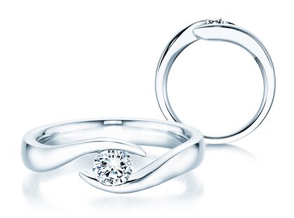 Verlobungsring Twist in Platin 950/- mit Diamant 0,30ct H/SI