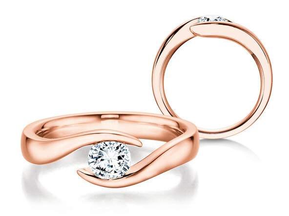 Verlobungsring Twist in 18K Roségold mit Diamant 0,40ct G/SI