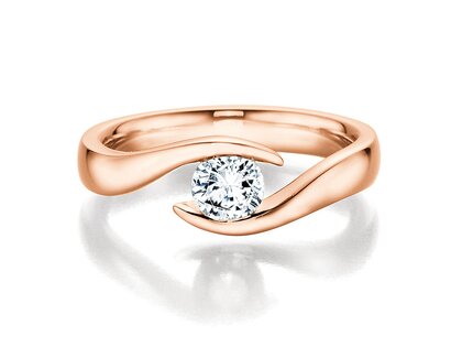Verlobungsring Twist in 18K Roségold mit Diamant 0,40ct G/SI