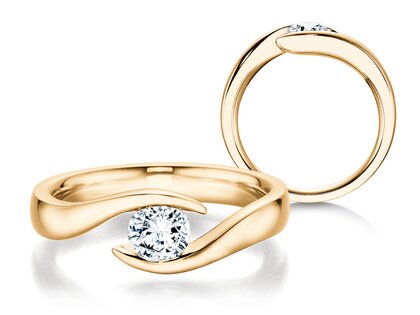 Verlobungsring Twist in 18K Gelbgold mit Diamant 0,40ct H/SI