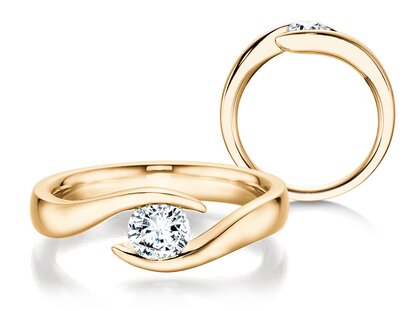 Verlobungsring Twist in 18K Gelbgold mit Diamant 0,40ct G/SI
