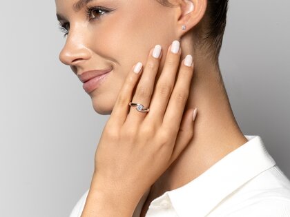 Verlobungsring Twist in Platin 950/- mit Diamant 0,50ct H/SI