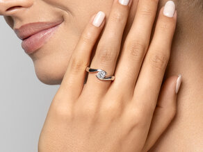 Verlobungsring Twist in Platin 950/- mit Diamant 0,50ct H/SI