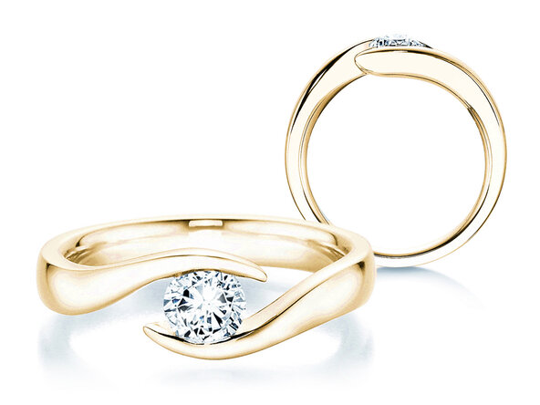 Verlobungsring Twist in 18K Gelbgold mit Diamant 0,50ct H/SI