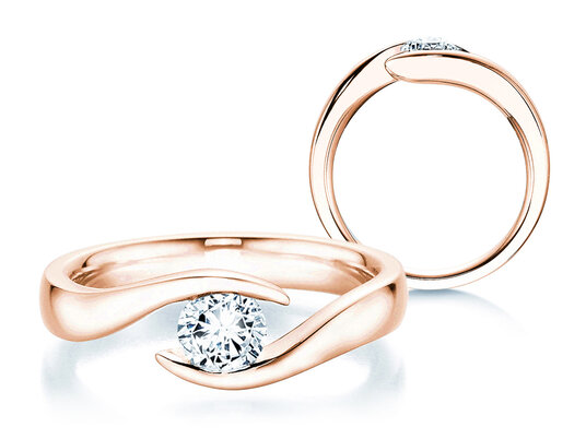 Verlobungsring Twist in 9K Roségold mit Diamant 0,50ct