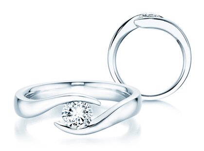 Verlobungsring Twist in Platin 950/- mit Diamant 0,50ct H/SI