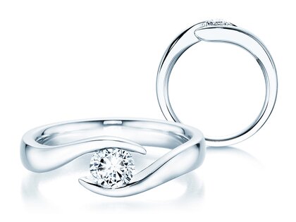 Verlobungsring Twist in Platin 950/- mit Diamant 0,50ct H/SI