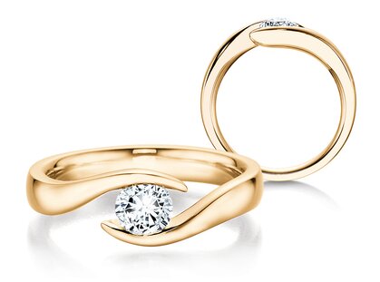 Verlobungsring Twist in 14K Gelbgold mit Diamant 0,50ct H/SI