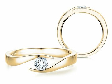 Verlobungsring Twist in Gelbgold