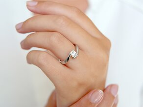 Verlobungsring Twist in Platin 950/- mit Diamant 0,50ct H/SI