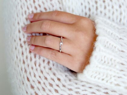 Verlobungsring Twist in Silber 925/- mit Diamant 0,03ct G/VS