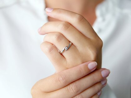 Verlobungsring Twist in Silber 925/- mit Diamant 0,10ct G/VS