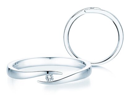 Verlobungsring Twist in Silber 925/- mit Diamant 0,03ct G/VS