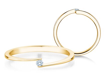Verlobungsring Vibe  in 14K Gelbgold mit Diamant 0,03ct H/SI
