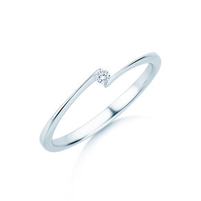 Verlobungsring Vibe  in 14K Weißgold mit Diamant 0,03ct H/SI