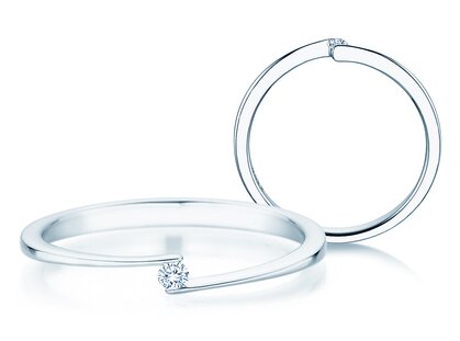 Verlobungsring Vibe  in 14K Weißgold mit Diamant 0,03ct H/SI