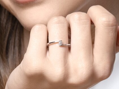 Verlobungsring Vibe  in Platin 950/- mit Diamant 0,15ct G/SI
