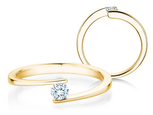Verlobungsring Vibe  in 14K Gelbgold mit Diamant 0,15ct H/SI