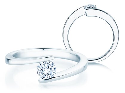 Verlobungsring Vibe  in 14K Weißgold mit Diamant 0,50ct H/SI