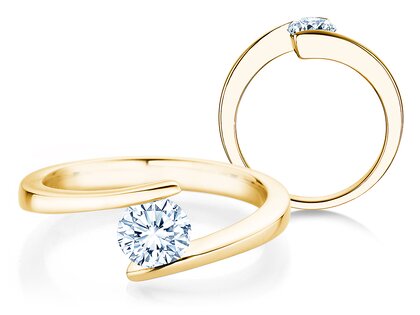Verlobungsring Vibe  in 9K Gelbgold mit Diamant 0,75ct H/SI