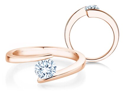 Verlobungsring Vibe  in 9K Roségold mit Diamant 0,75ct H/SI