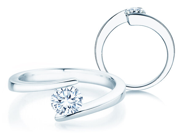 Verlobungsring Vibe  in 9K Weißgold mit Diamant 0,75ct H/SI