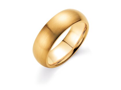 Herrenring Classic 6,5mm in 9K Gelbgold matt