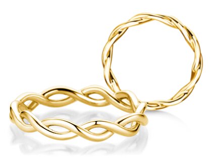 Verlobungsring Infinity Curve in 14K Gelbgold poliert