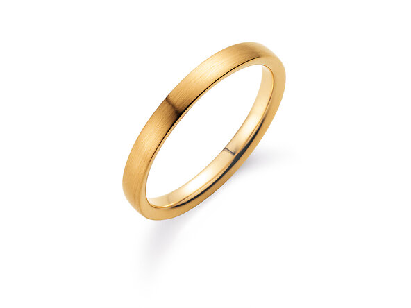 Herrenring Infinity 3mm in 14K Gelbgold matt