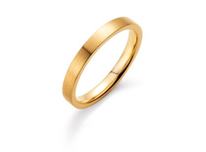 Herrenring Modern 2,5mm in 14K Gelbgold matt