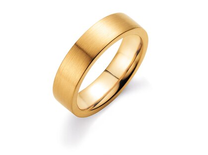 Herrenring Modern 6mm in 18K Gelbgold matt