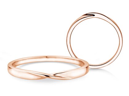 Verlobungsring Spin 2mm in 14K Roségold poliert