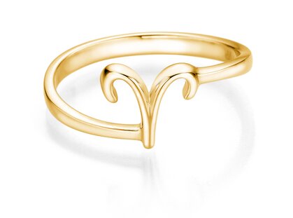 Ring Sternzeichen Widder in 14K Gelbgold