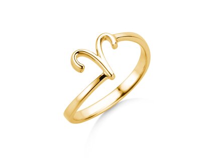 Ring Sternzeichen Widder in 14K Gelbgold