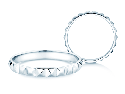 Verlobungsring Trinity in 14K Weißgold poliert